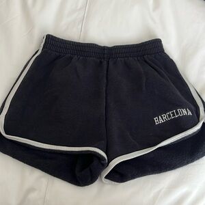 Brandy Melville John Galt Navy Barcelona fleece lined lounge shorts OS